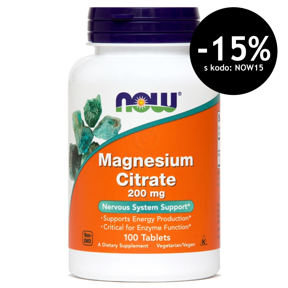 Magnezijev citrat NOW, tablete (100 tablet)
